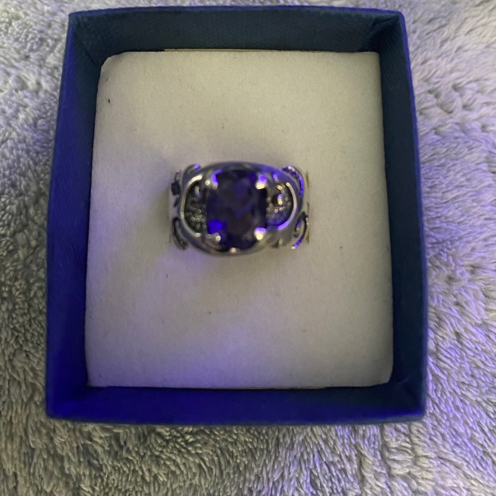 Naruto Aquarius 925 silver ring with amethyst
